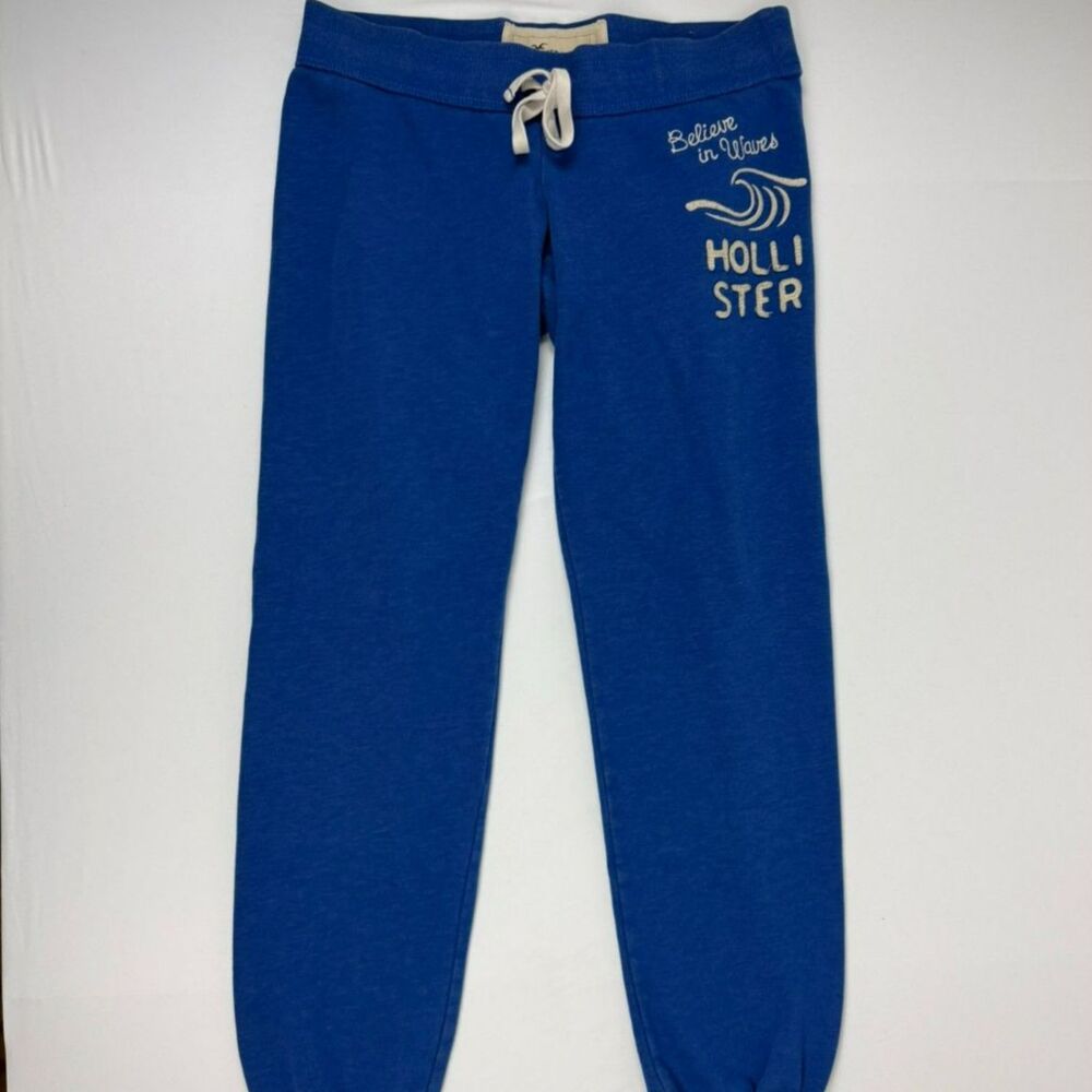 Hollister Y2K Royal Blue Embroidered Sweatpants - S